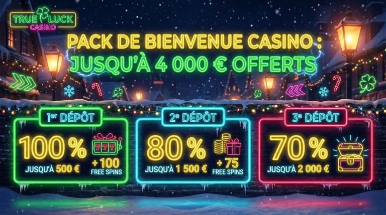 Trueluck Casino pack bonus bienvenue