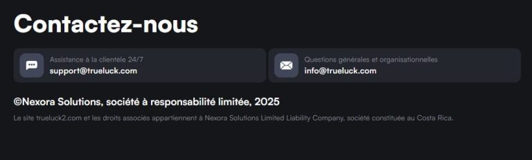 Trueluck Casino support client